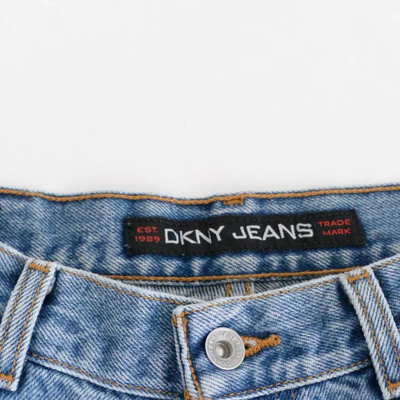 Vintage 90S DKNY Faded Mid wash Straight Leg Denim Jeans Size 14 - Picture 10 of 11